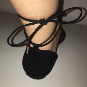 Black Lace up flats